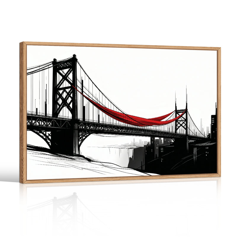 Ensemble de 1 tableau sur toile représentant un pont, H 28 po x l 40 po, Natural