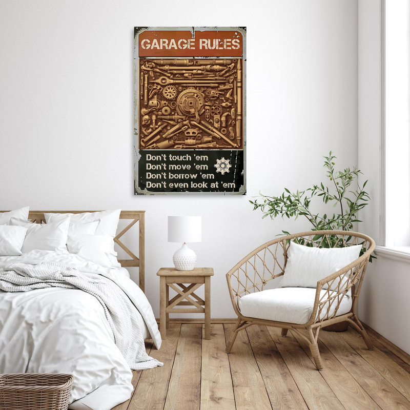 «Garage Rules on Canvas», impression, H 36 po x l 24 po x P 1,25 po