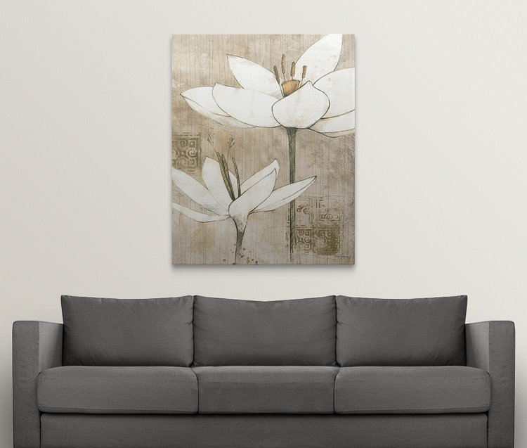 « i » avery tillmon, reproduction d’art Pencil Floral, H 48 po x l 38 po x P 1,5 po, Toile