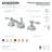 Kingston Brass Tudor Two-Handle 3-Hole Deck Mount Widespread Bathroom Faucet with Brass Pop-Up Drain-90612078