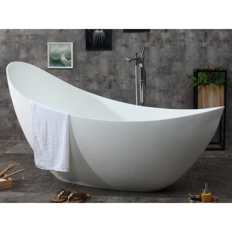 73.75'' x 30.75'' Freestanding Soaking Resin Bathtub
