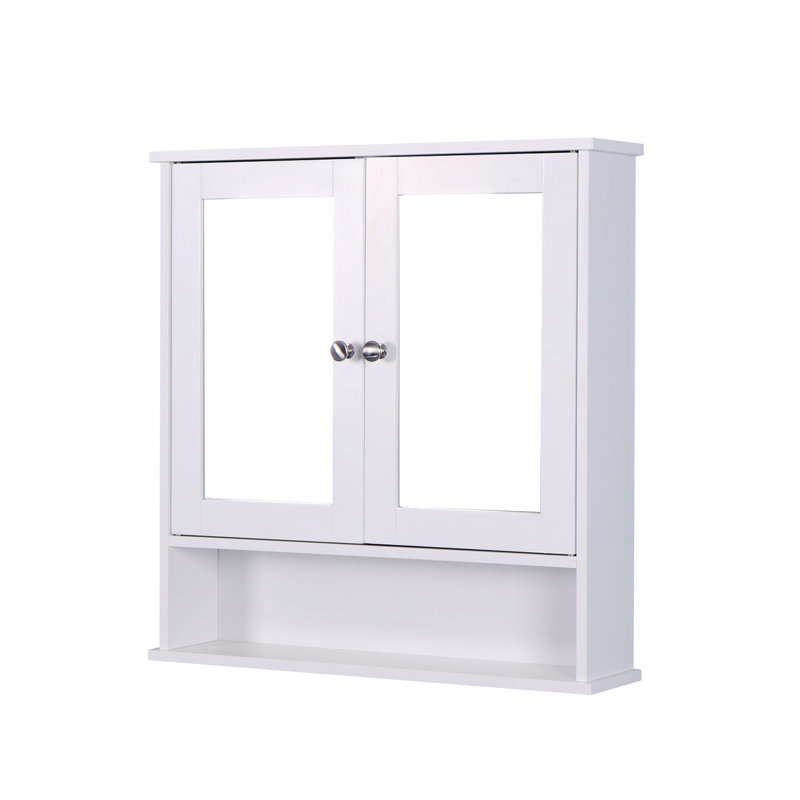 Armoire de salle de bain murale avec 2 portes miroir
