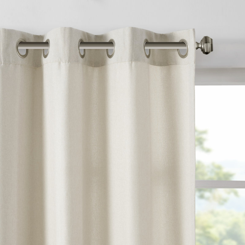 Off-White Extended Grommet Top Light Filtering Drapes