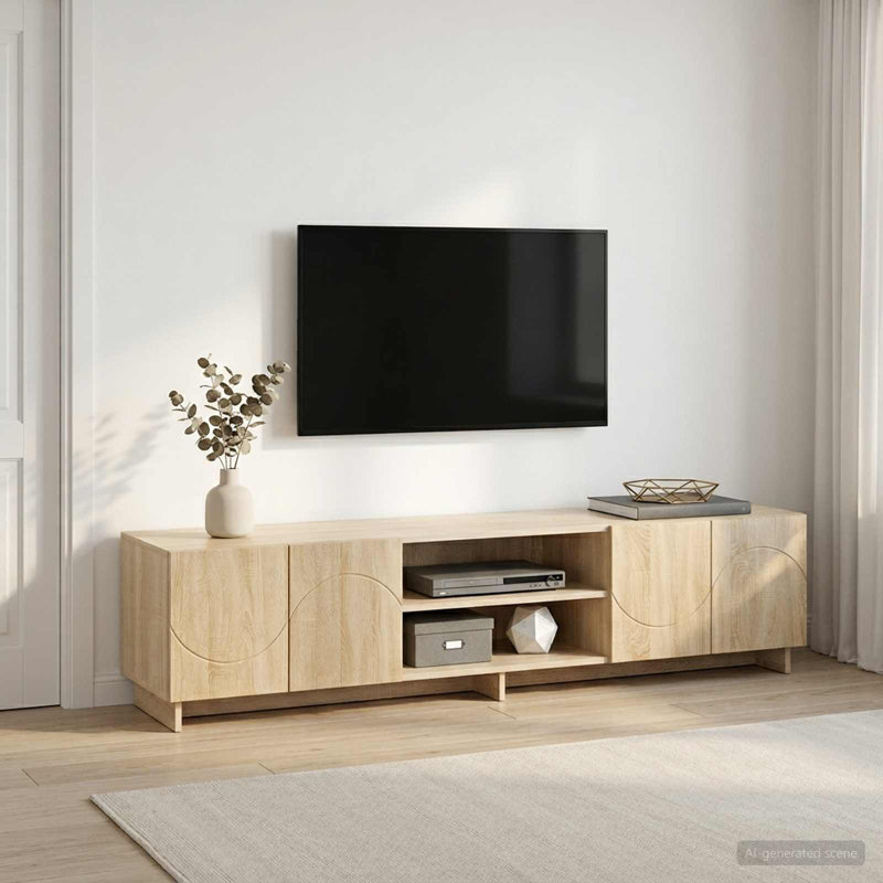 TV Stand, 40cm H x 179.5cm W x 34.5cm D, Sonoma Oak