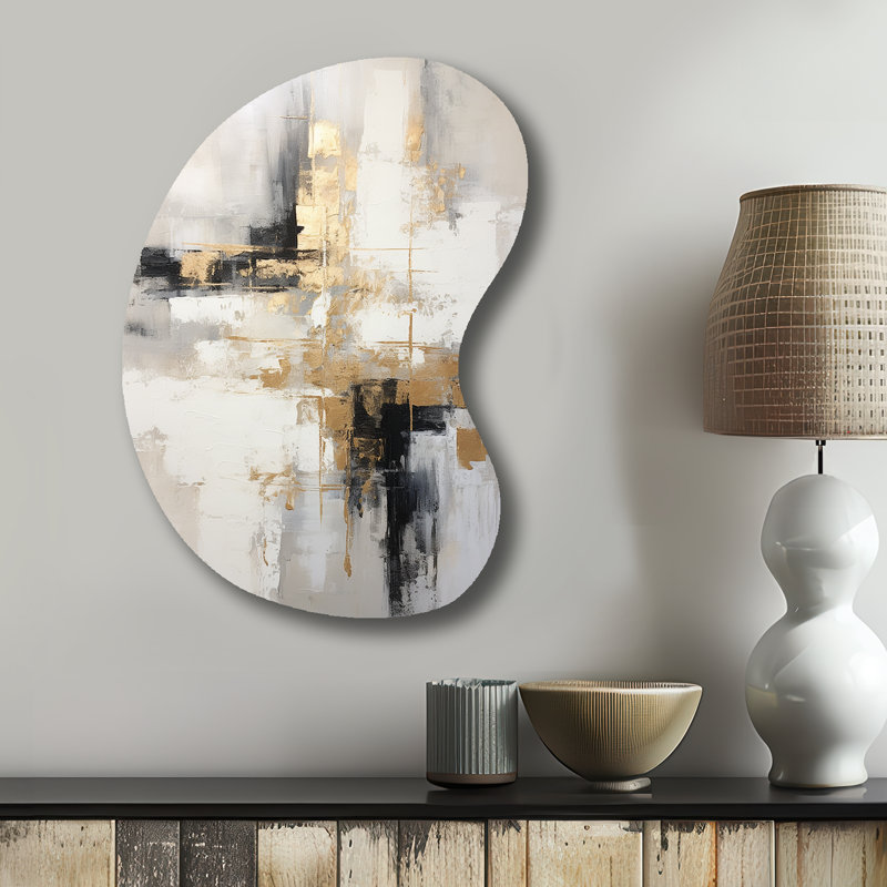 Epping - Peinture abstraite en forme de flèche - Art mural asymétrique en métal, H 31 po x l 22 po