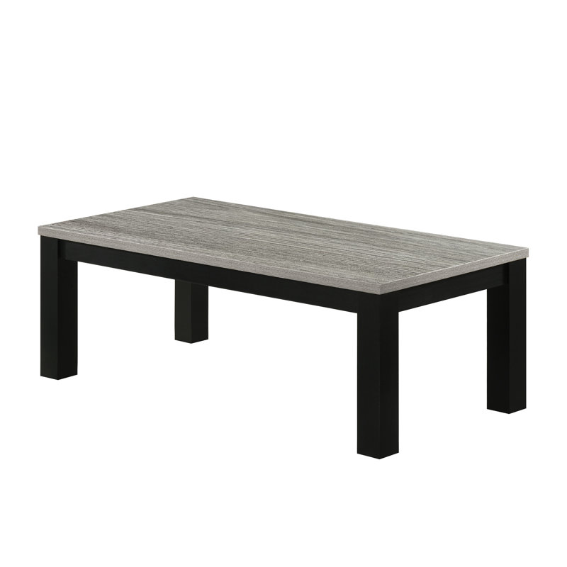 Ensemble de table de salon moderne gris et noir - arrangement de table basse en bois et deux tables de bout