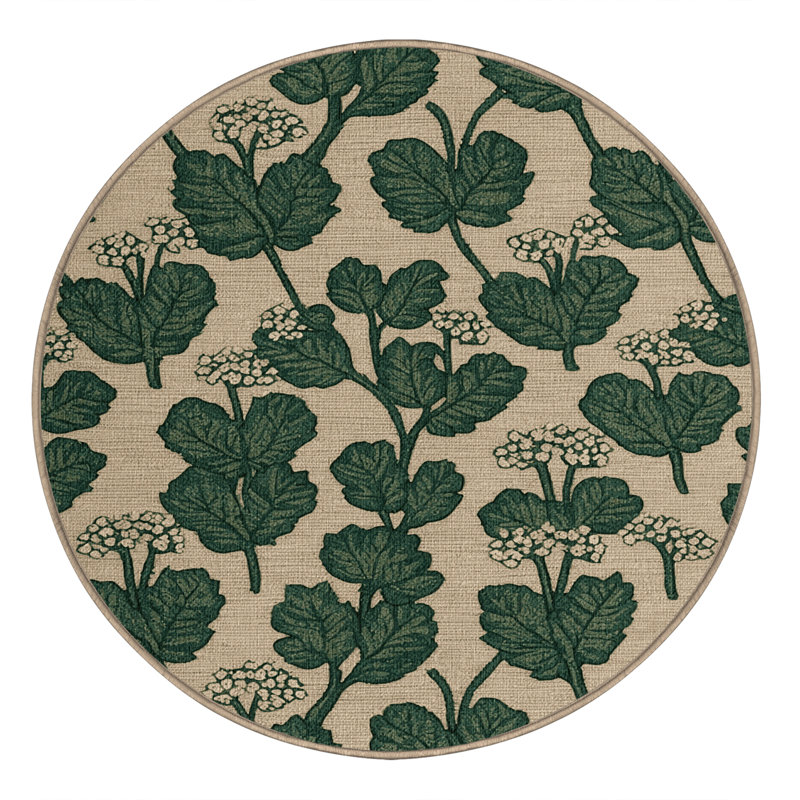  Washable Garlic Mustard Vegetables Area Rug, Rond 3 pi