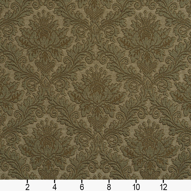 Tissu floral matelassé, Vert 3