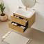 Meuble-lavabo flottant moderne de 30 po avec lavabo intégré en pierre frittée, armoire en contreplaqué et 2 tiroirs à fermeture en douceur-1560573022-1560573023