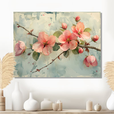 «Pink Apple Blossom Delicate Bloom», reproduction d'art murale