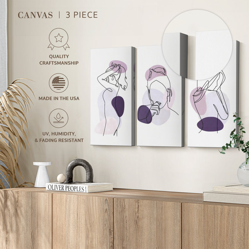 Amour «Women One Line Canvas Print» sur, H 74 po x l 48 po