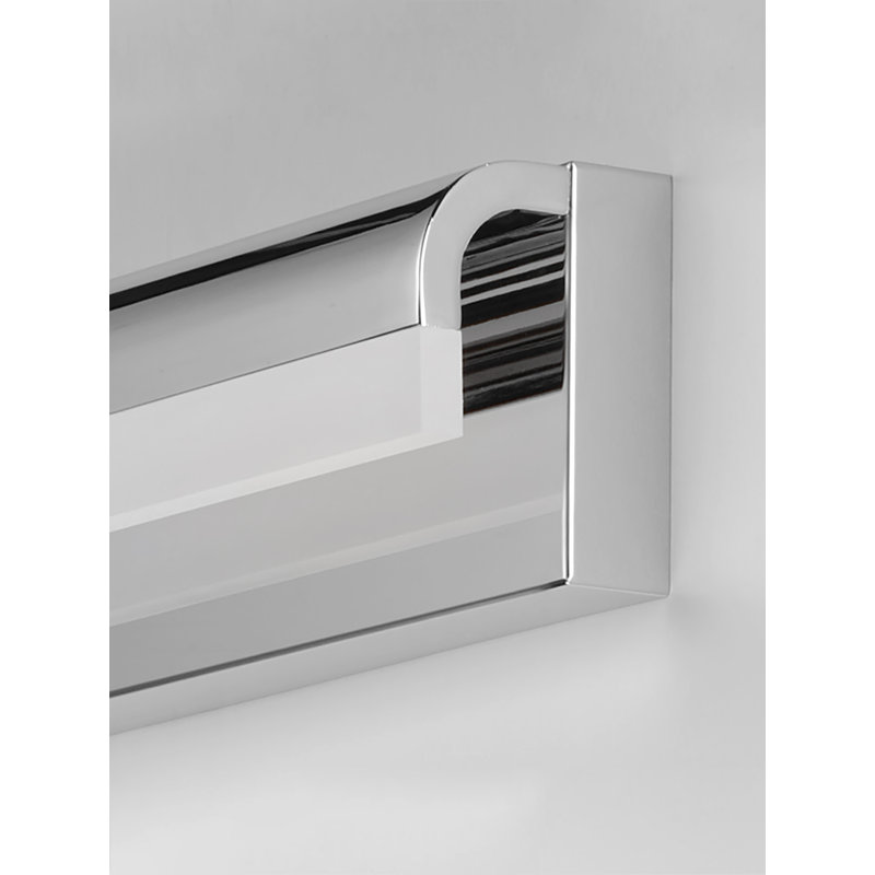 Pelham Single Frosted Dimmable LED Bath Bar, Polished Chrome