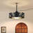 Alva 20 Inch Outdoor Indoor Caged Ceiling Fan with LED Lights, IP44 Waterproof Black-1348977312