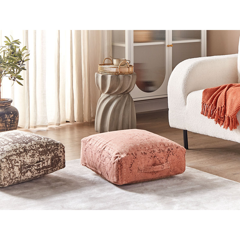 Ceazia 50cm Wide Square Abstract Pouffe Ottoman