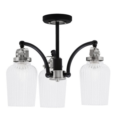 Plafonnier semi-encastré avec verre texturé 5 po Easton