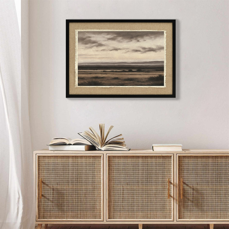 Grand paysage rétro, art mural encadré
