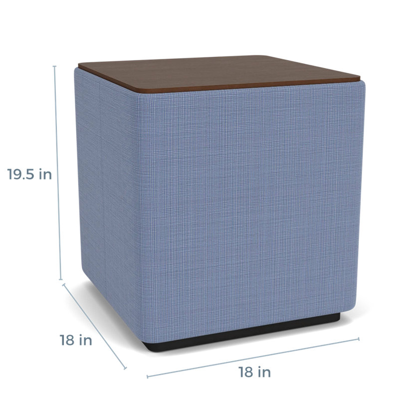 Table de salon avec plateau en stratifié Darsey, Noyer Riftwood, Noir; marine clair Chambray, 20"