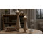 Porte-bougie colonne moderne texturé pour décor de table - Bougeoir décoratif pour décoration de salon - ensemble de 2, 20 po, 16 po, brun clair