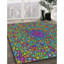 Vert à pois/Tapis décoratif bleu-1882144228