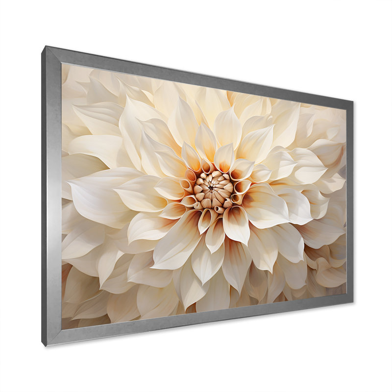 Minimalisme Dahlia I sur impression sur toile, Cadre simple argenté, H 12 po x l 20 po x P 1 po