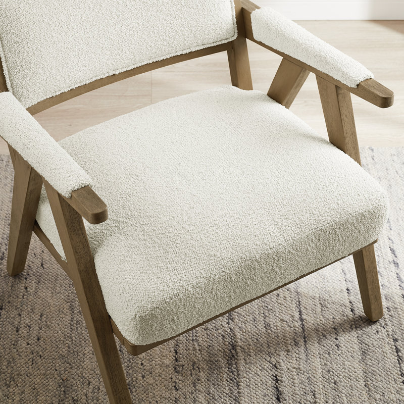Upholstered Accent Armchair Set Of 2, Gray Fabric