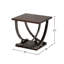 Table de bout carrée contemporaine avec tablette inférieure Rezan