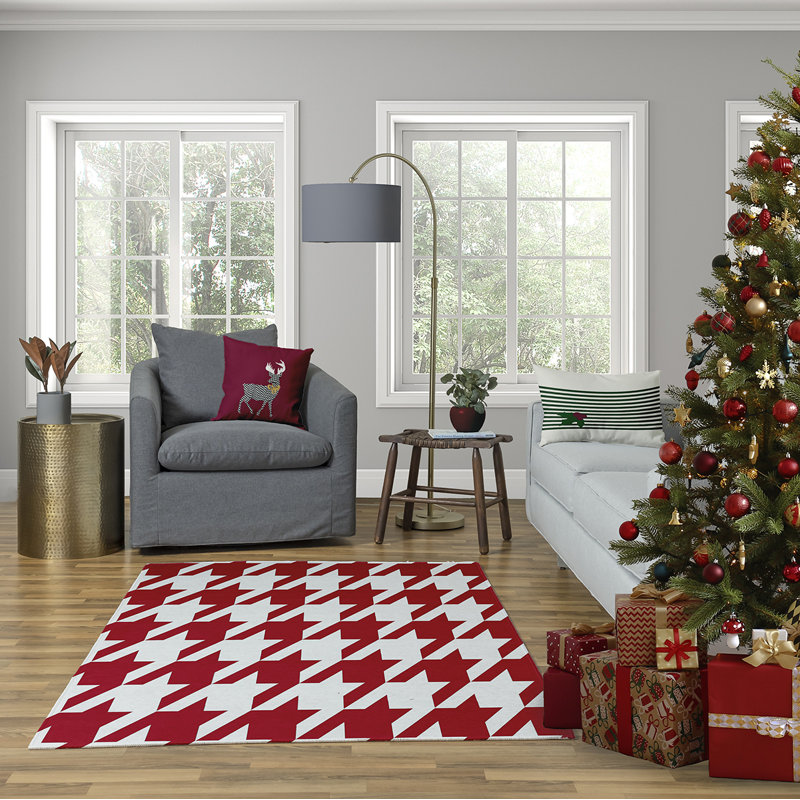 Jump For Joy Reversible Throw Pillow, 16" H x 16" W, Cranberry