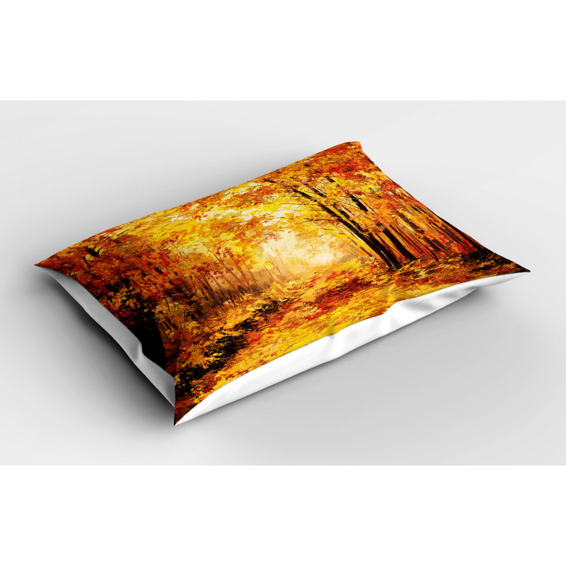 Orange/Red/Yellow Poyester Microfiber Piece Sham, Twin
