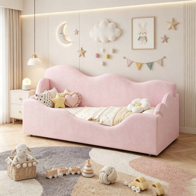 Upholstered Toddler Bedwith Safety Guardrails