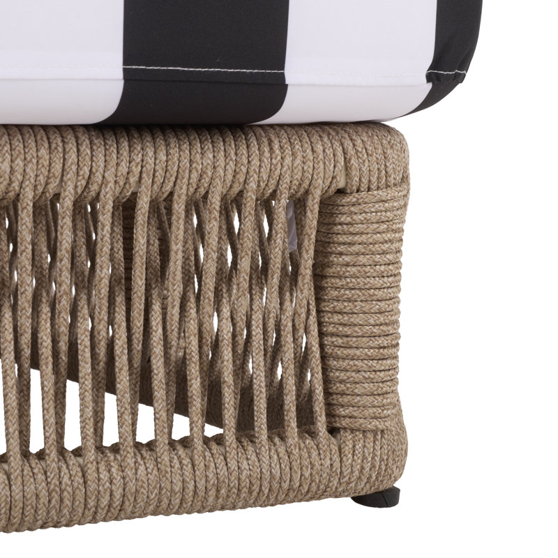 Chaise longue d'extérieur Langley, Noir / blanc