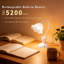 Lampe de table rechargeable sans fil avec contrôle à intensité variable, batterie 5200Mah, 320 lumens intégrés pour la table de chevet, la chambre à coucher et le salon