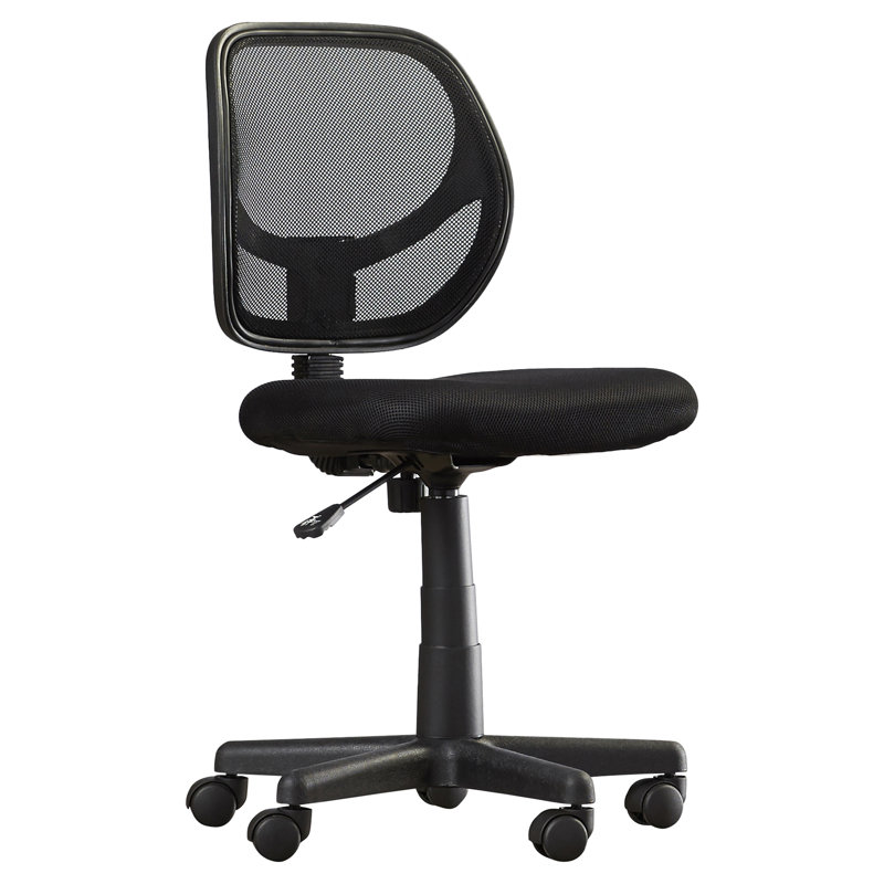 Wayfair Basics® Low Back Mesh Swivel Task Office Chair with Curved Square Back, Black, Not Included