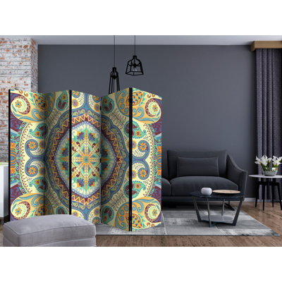 Gaudreau 225cm W x 172cm H 5 - Panel Solid Wood Folding Room Divider