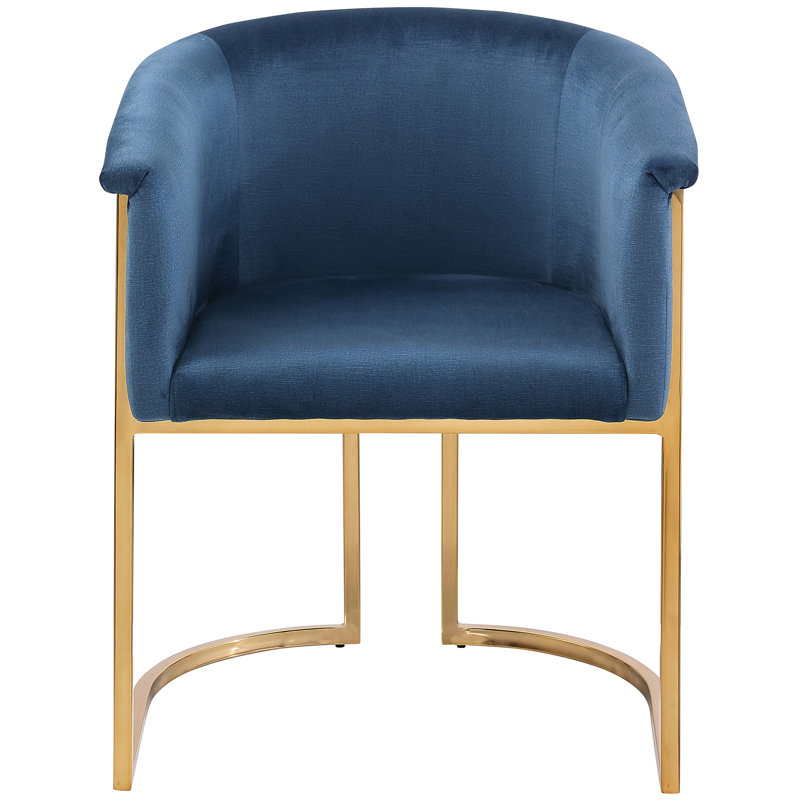 Izakeel 19'' H Velvet Upholstered Armchair, Navy Velvet