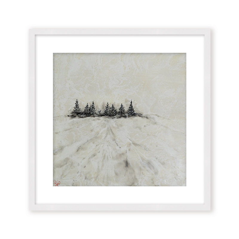 Nature Inspired "Frosted Horizon" Canvas Wall Art By , 12" H x 12" W, Framed Canvas, Beige