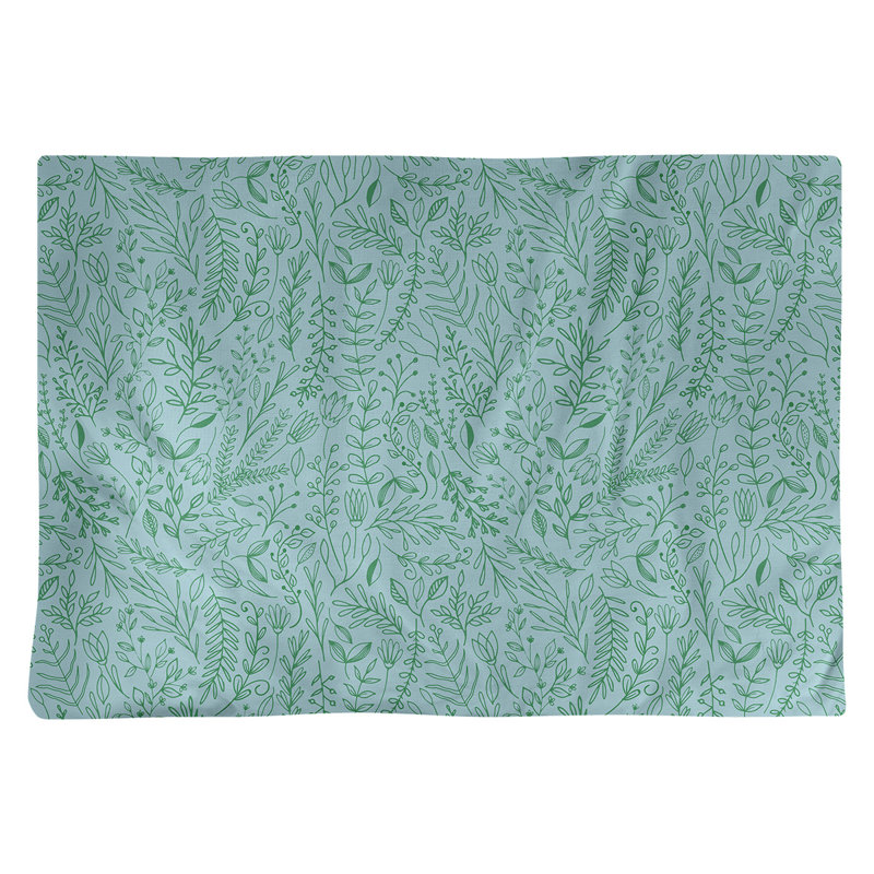 Napperon en coton à motif floral classique de 18 po ditsy, Bleu / vert / blanc