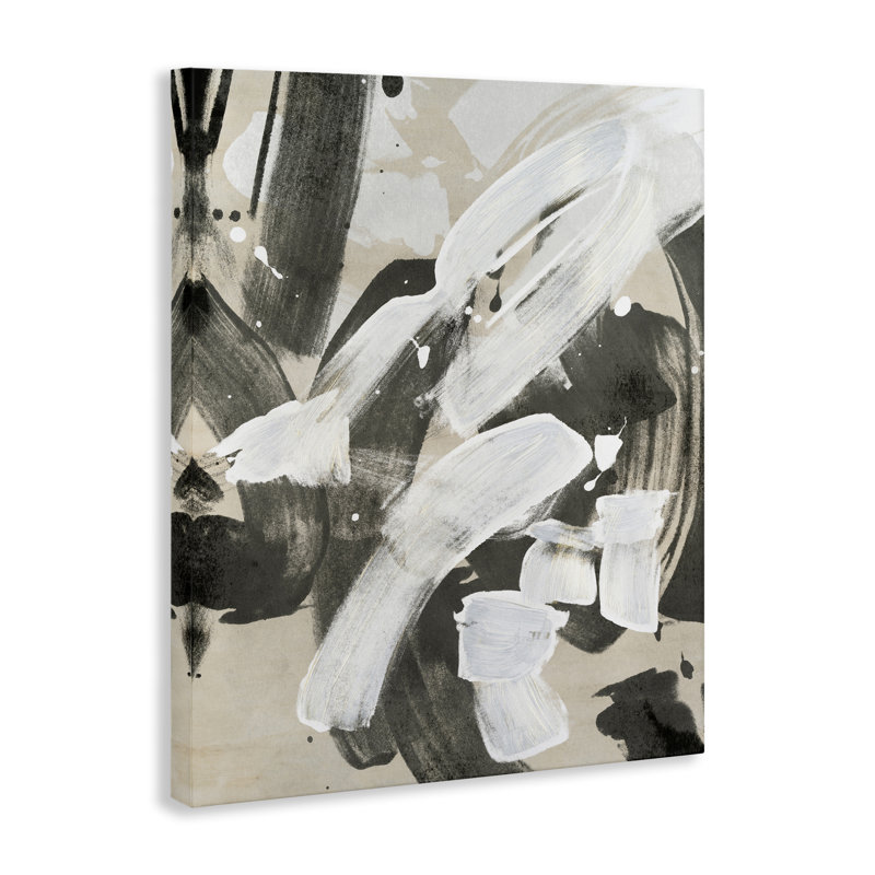 Art mural moderne sur toile blanc brossé par Joris Hoefnagel, H 30 po x l 24 po
