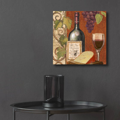  «Wine and Cheese Tustation 4» par Art Licensing Studio, art mural en verre acrylique, 12 po x 12 po