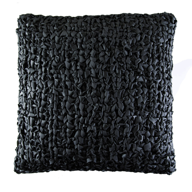 Square Pillow Cover & Insert, Black
