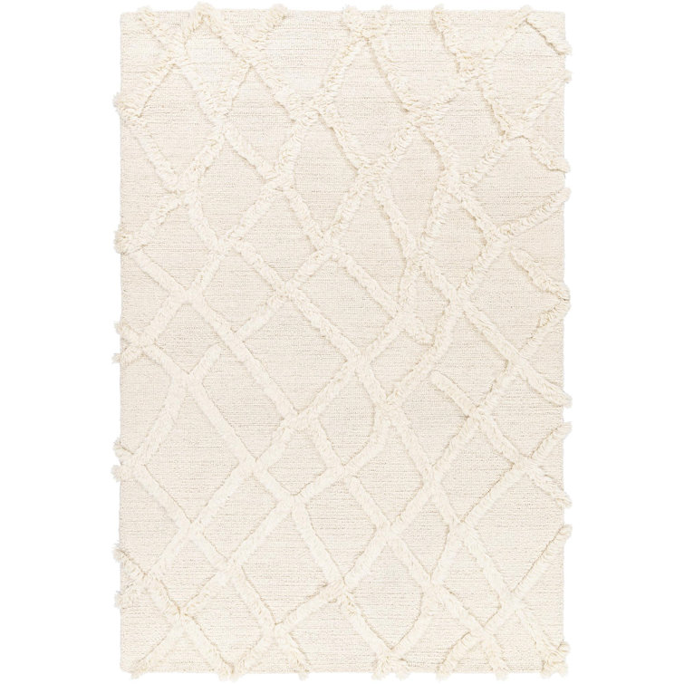 Wool Geometric Area Rug in Yellow