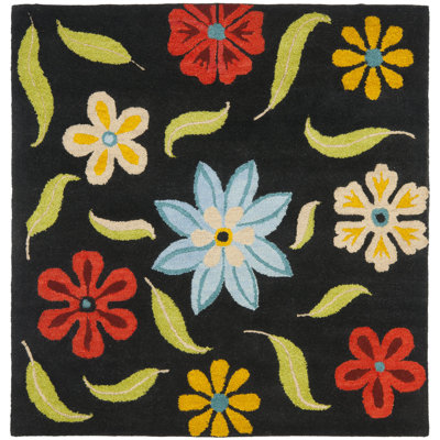 Emrick Hand Hooked Wool Floral Rug