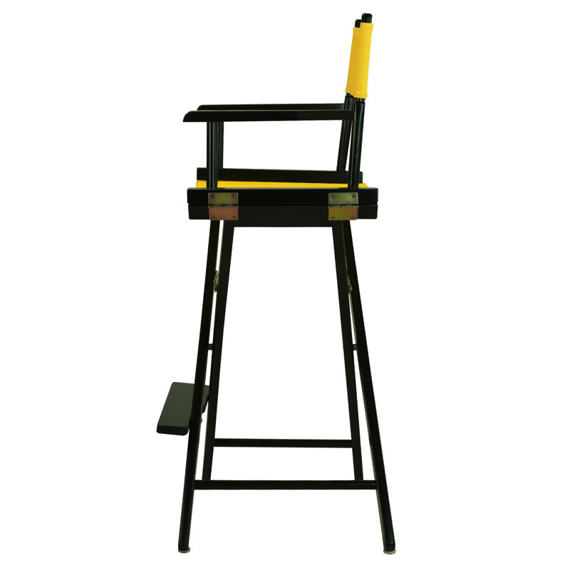 30" Folding Director Chair with Canvas, Black, Gold