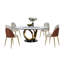 Table de salle à manger ronde 59 po 59 po avec plateau tournant rotatif à 360 ° - pour la salle à manger, espace compact (4 chaises)-15964903