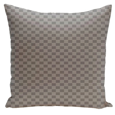 Geometric Gingham Reversible Throw Pillow