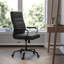 Fauteuil de bureau pivotant à dossier haut en cuir noir EMMA + OLIVER avec structure et accoudoirs noirs-134287486-134287483