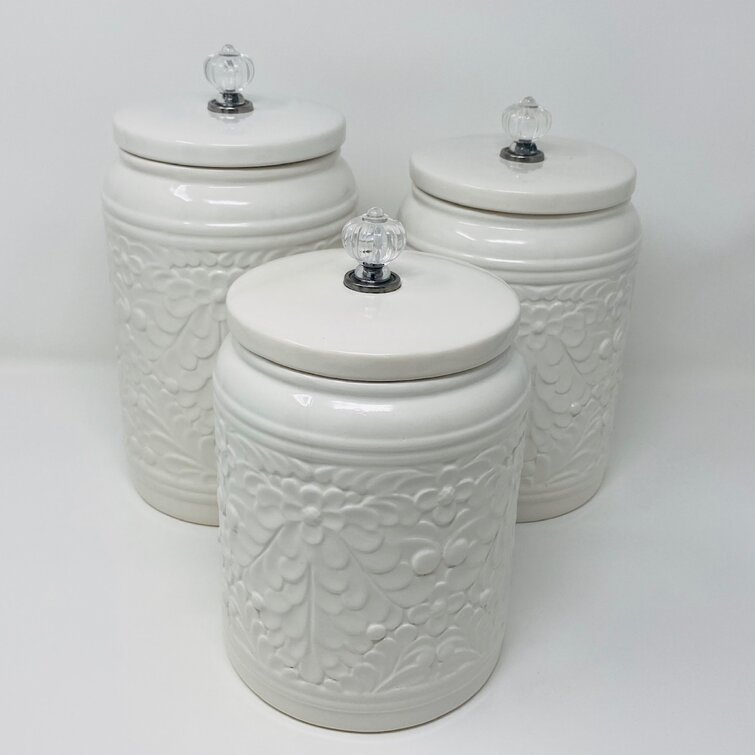 Park Designs 3-Piece Star Vine Canister Set, Cream/Black