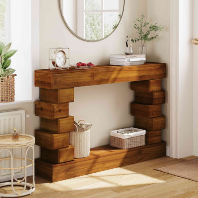 Console géométrique empilable en bois