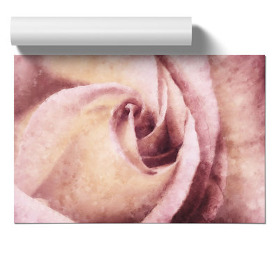 Pink Rose Flower Painting - Frameless Print