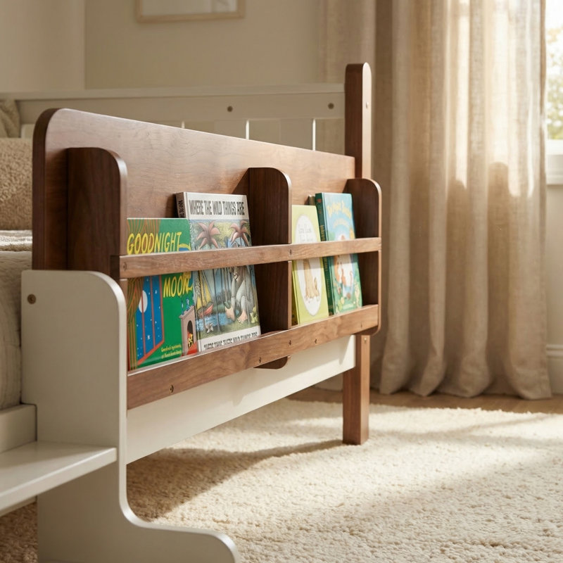 Lit en bois massif pour enfants, Beige