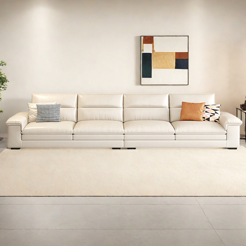 Canapé simple et luxueux à la française, H 35 po x l 141,73 po x P 37,79 po